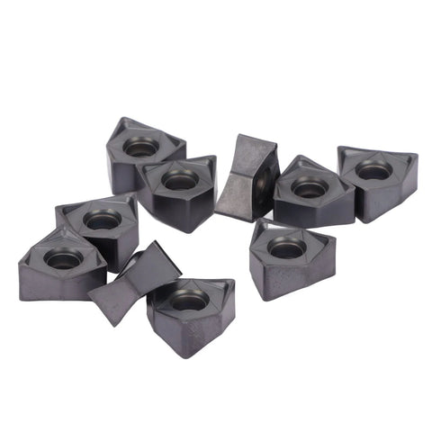 10 black-coated carbide turning inserts, square with center hole for CNC lathe milling