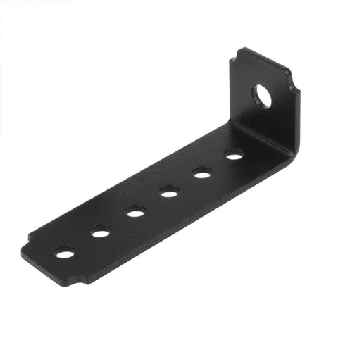 Heavy Duty 14 Gauge Three And A Quarter Inch Corner Braces For Wood 90 Degree L Shaped Mounting Brackets Black close-up view