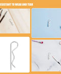 8 Pack Heavy Duty Stainless Steel Cotter Pins With Wavy Design on light background, showing secure locking design for trailers and assembly.