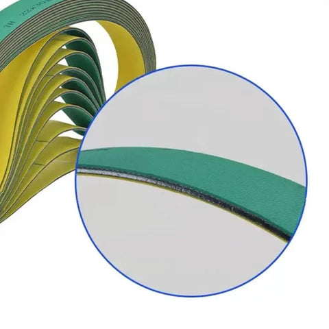 Timing Belt For Conveyors Yellow Green Wear Resistant Transmission Belt Antistatic Quiet Operation Durable Built Tough Flexible Long Lasting Drive Belt For Industrial Machinery And Conveyor Systems, 650x25x2 mm close-up