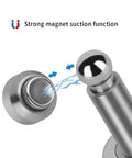Adjustable Height Magnetic Door Stopper Heavy Duty Magnetic Door Stop 304 Stainless Steel Door Holder With Wall And Floor Mounting Easy Install No Drilling Screws Included Keeps Doors From Slamming In High Traffic Rooms Silver showing magnetic connection.