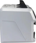 Side view of Heavy Duty Money Counter Machine Processes Swift Cash Bills Automatic Denomination Sorting with built-in printer.