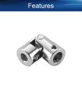 Heavy Duty Universal Joint Shaft Coupling 0.55in OD x 1.38in Length With 6mm To 8mm Bore And M4 Screws RC Model Motor Coupler 2 Pack Iron Electroplated Durable Torque Transfer For Hobby RC Builds, silver universal joint