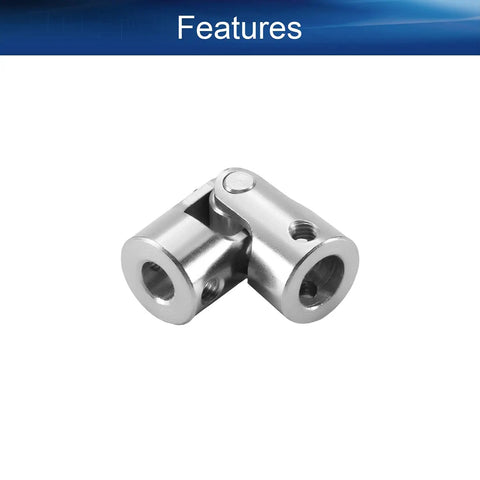 Heavy Duty Universal Joint Shaft Coupling 0.55in OD x 1.38in Length With 6mm To 8mm Bore And M4 Screws RC Model Motor Coupler 2 Pack Iron Electroplated Durable Torque Transfer For Hobby RC Builds, silver universal joint