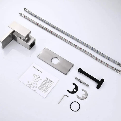 LED Temperature Sensing Bathroom Faucet With Color Changing LED Brushed Nickel Finish Single Hole Vanity Faucet parts and accessories