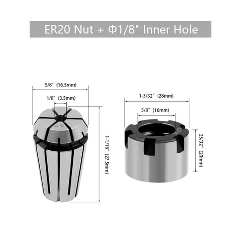 Heavy Duty C Nut Collet Adapter For CNC Router And Carving Machine ER Clamp Fits 12mm Alloy Steel dimensions and design.