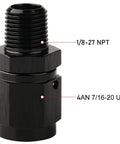 4AN Female Flare Swivel to One Eighth NPT Pipe Male Adapter Fitting Union Straight Aluminum Black High Flow Swivel Head for Easy Angle Adjustment in Liquid and Gas Applications Lightweight 6061 T6 Anodized, black aluminum fitting
