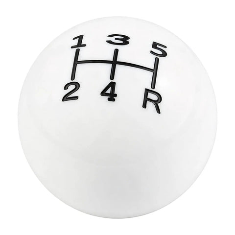 Dope Ball Shift Knob 5 Speed Round Gear Stick Shifter Knob For Most Manual And Automatic Cars White Finish Ergonomic Grip Smooth Shifting