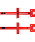 Heavy Duty Adjustable Router Jig For Dead On Circle Cuts And Clean Grooves With Slick Sliding Rail And Anodized Aluminum Body top and bottom view showing precision scales