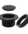 Patio Table Umbrella Hole Plug 1.63 Inch ABS Hole Cover With Removable Cap And Threaded Insert for outdoor dining and camping use.