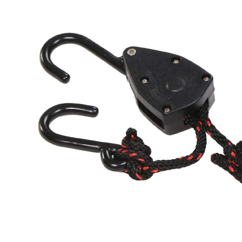 Heavy Duty Kayak And Canoe Bow And Stern Tie Down Straps with vinyl-coated S-hooks and braided rope for roof racks