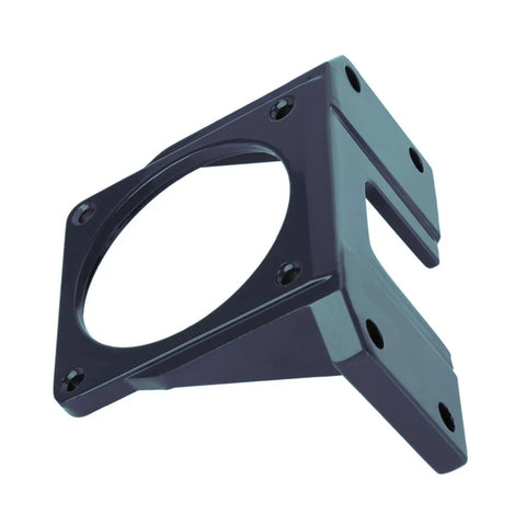 Heavy Duty Fixed Base Motor Bracket for Industrial Equipment Black Metal Support Base 90x90 Auxiliary Motor Mount Holder for Secure Attachment, angled view