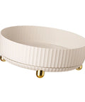 360 Degree Rotating Storage Turntable For Kitchen Cabinets And Dressing Table Space Saving Lazy Susan Organizer Cream White
