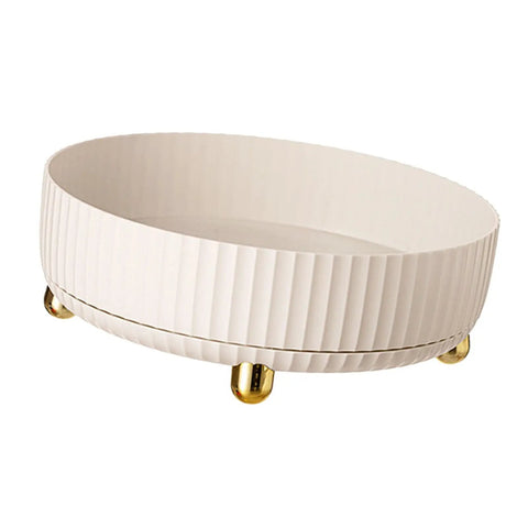 360 Degree Rotating Storage Turntable For Kitchen Cabinets And Dressing Table Space Saving Lazy Susan Organizer Cream White