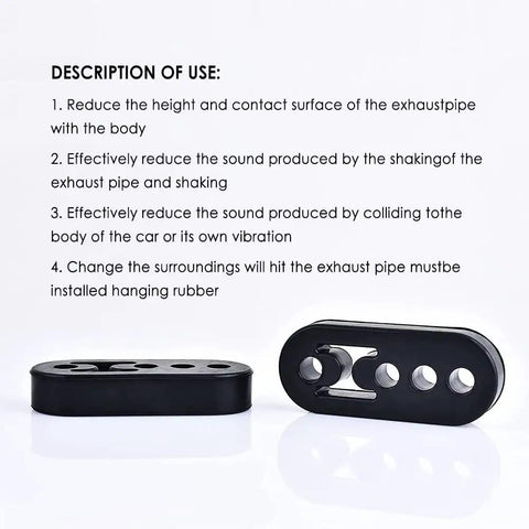 Adjustable Heavy Duty Exhaust Hanger Kit For Cars, Trucks, And SUVs, 12mm Hole, 4.25 Inch EPDM Universal Tailpipe Mounts shown