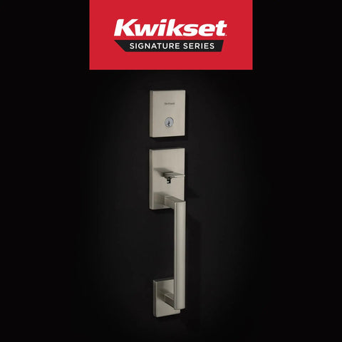 San Clemente Front Door Lock Handle And Deadbolt Set With Exterior Entry Handleset Reversible Interior Lever Satin Nickel Finish