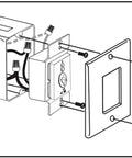 Aire Ceiling Fan With Full Function Wall Control For Easy Cooling, components and installation diagram for wall control setup