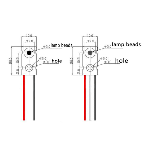 Technical diagram of 2Pcs Pro Grade IR Break Beam Sensor Through Beam Photoelectric Switch 5mm LED Counting Module