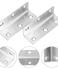 8 Pack Stainless Steel L Shaped Corner Brackets For 90 Degree Furniture And Cabinet Support, Heavy Duty Triangular Braces