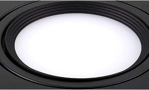 WKNHHL Recessed Lighting Housing Trim Kits Ultra-Thin Black Single Head Square Lighting Downlight close-up view of trim.
