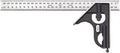 Heavy Duty Steel Combination Square With 300mm Blade Forged Hardened Heads Reversible Lock Bolt Scriber Spirit Level For Accurate Layouts And Angles 35 Graduation Type C33MH300 visible on white background