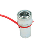 Yunnergo 1/2 in hydraulic quick-connect coupler, silver knurled body, ISO 5675