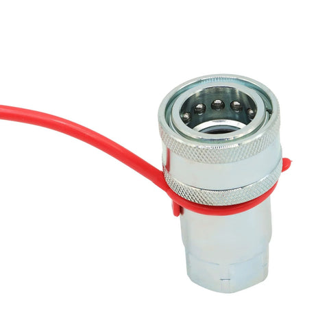 Yunnergo 1/2 in hydraulic quick-connect coupler, silver knurled body, ISO 5675