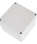 Electrical Panel Box 120x120x90mm ABS plastic enclosure with rustproof metal mounting holes, top view