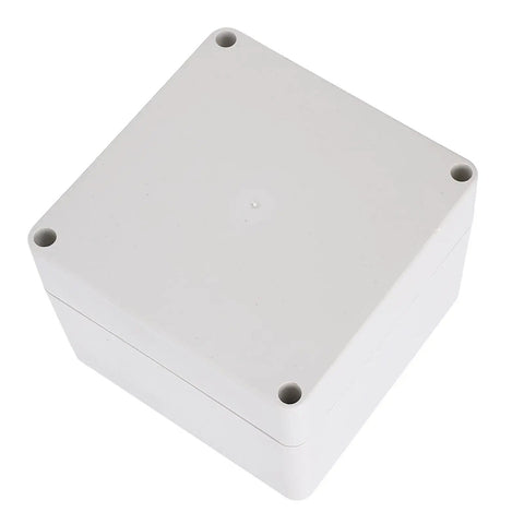 Top view of All Weather IP65 ABS Project Box 120x120x90mm Rugged Weatherproof Enclosure with sealed gasket for electronics.