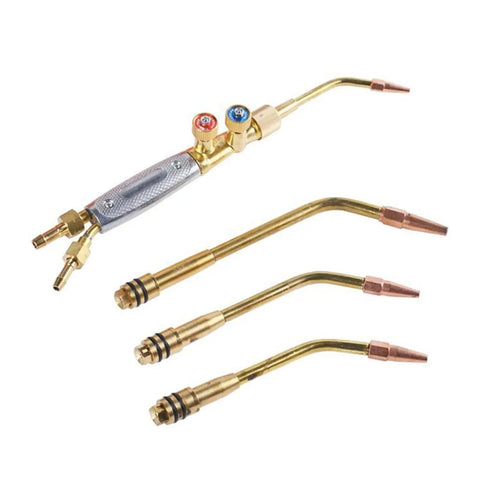 Heavy Duty Oxy Acetylene Torch Set With Cutting Welding And Heating Heads Four Piece Kit Brass Construction Multiple Configurations