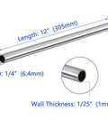 thick-walled 304 stainless steel tube with 12 inch length, polished