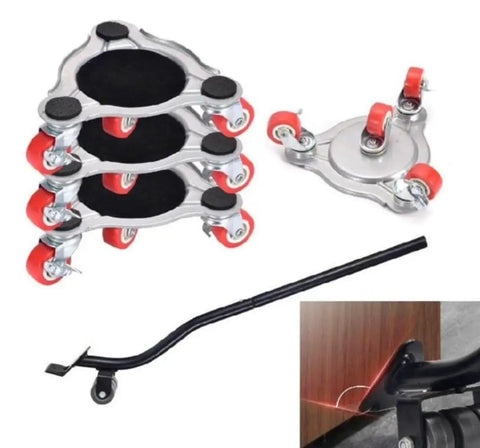 4 Pack Heavy Duty Furniture Movers Dolly With 360 Degree Swivel Wheels For Easy Moving Of Sofas Couches Appliances And Pianos 800 Lb Load Capacity Smooth Rolling Caster Plates with metal sliders and ball bearing wheels.