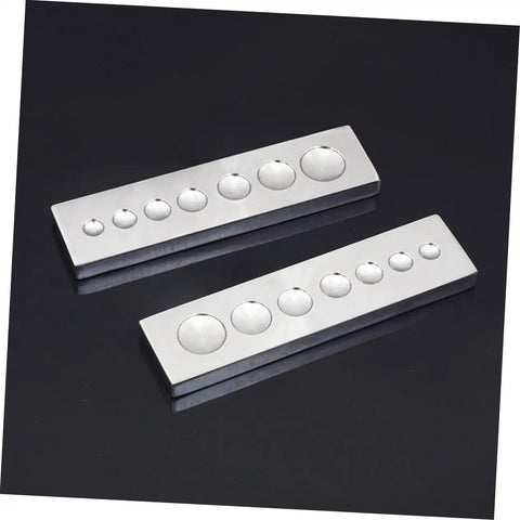 Heavy Duty Three Piece Rivet Setter Base Tool Built From Smooth Polished Stainless Steel Makes Quick Work Of Setting Snap Fasteners Studs And Grommets On Leather Crafts With Zero Fatigue Operation