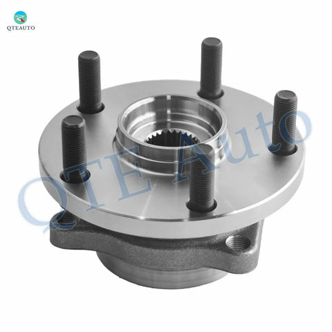 Image of a front view of Beefy Two-Pack Front Wheel Hub Bearing Assemblies Replacement For Subaru, showing a metal hub with five bolt studs.