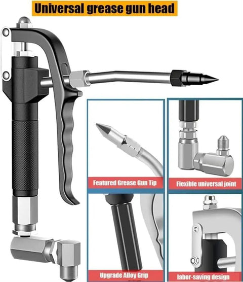 Heavy Duty Pneumatic Grease Pump With 80 To 1 Pressure Ratio And Fast Injection Output For No Sweat Car Truck And Garage Lubrication Maintenance Routines with universal grease gun head.