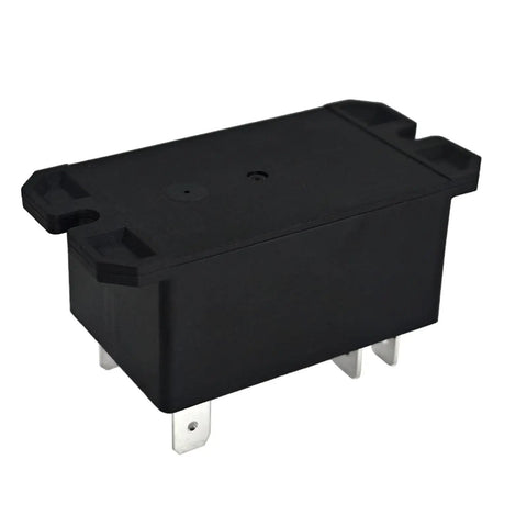 Beefy 12V DC 30A High Power DPST NO Relay Chassis Mount in black casing, suitable for heavy industrial and auto electrical loads.