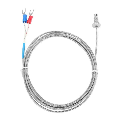 K Type Thermocouple Temperature Sensor With M6 Screw Fine Thread, 0-400C Range, 2M Wire, Plug And Play Probe For Controllers And Displays