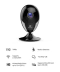 1080p Indoor Security Camera With Night Vision And Motion Alerts, 135 Degree Wide Angle, Two Way Audio, front view on stand