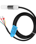 Temperature And Humidity Sensor With I2C Output For Industrial Automation And Greenhouse Monitoring 14 Bit Resolution 3.3 To 5V Stainless Steel Plastic Housing Durable Sensor For Warehouse Control with cable and connectors.