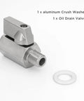 M12 1.25 Thread Stainless Steel Oil Drain Valve Quick Release for easy oil change, shown with a copper crush washer for fast draining.