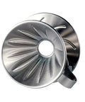 Top view of Pour Over Coffee Dripper With Stainless Steel Cone Filter, Reusable V Shaped Dripper With Handle.