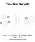 Heavy Duty Black Stainless Toilet Seat Hinge Bolts And Nuts Kit For Standard Toilets No Wobble Fix Hardware Easy Install Replacement Set For A Tight Secure Bathroom Seat, 3.15 in