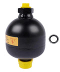 Diaphragm Accumulator 20 Cu In 0.32 L High Pressure 4786 Psi With G1/2 Thread for Hydraulic Systems, compact black steel design.