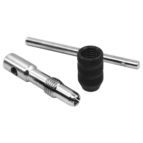 Metric Tap Set With Adjustable T Handle Tap Wrench 5 Piece M3 M4 M5 M6 M8 Taps for metal, plastic, and wood machining