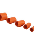 Heavy Duty Pipe Saddle Cutting Guide Kit With Tough Vinyl Tracing Jig That Kills The Guesswork On Plumbing And Hvac Layout Marking For Round Tubes Pro Workers And Handyman Metal Builds. Set of five orange vinyl jigs, designed to assist in precise tube marking.