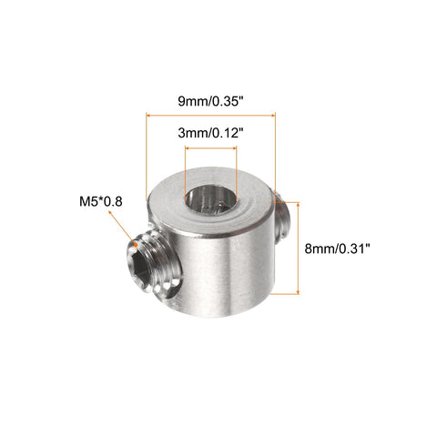 4 Pack 3mm Drill Stop Collar Set Adjustable Stainless Steel Depth Stop Ring With Hex Wrench Anodized Finish For Precise Drilling Accurate Hole Depth And Consistent Positioning In DIY And Metalworking