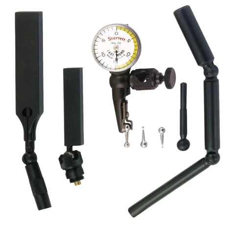 Last Word Dial Test Indicator With All Attachments Pro Grade Precision For Quick Height, Depth, And Width Checks, 0-15-0 Dial Reading,.0005 Graduation,.030 Range, White Half Shaded Face