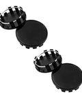 Solid 4 Pack Wheel Center Caps Black 2.36 Outer Diameter 2.2 Inner Diameter Tough ABS Plastic Rim Hub Covers glossy design