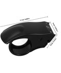 Rock Solid Heavy Duty Tape Dispenser Cutter With Ergonomic Grip And Sharp Steel Blade For 5 Cm Packing Tape top view showing dimensions and design.