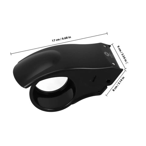 Rock Solid Heavy Duty Tape Dispenser Cutter With Ergonomic Grip And Sharp Steel Blade For 5 Cm Packing Tape top view showing dimensions and design.